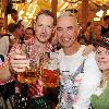 Director Marco Kreuzpaintner and director Roland Emmerich 
at the Oktoberfest 2009 at the Alm Rosl tent..