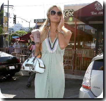 Paris Hilton attended her singing class in Hollywood and than she went and grabbed a coffee at Coffee Bean in Beverly Hills while chatting on her Blackberry cellphoneLos Angeles.