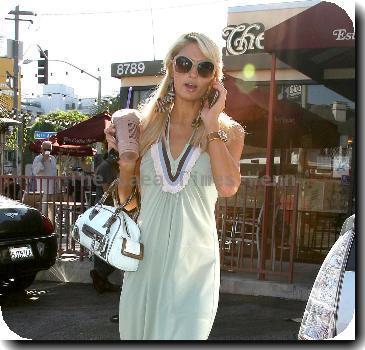 Paris Hilton attended her singing class in Hollywood and than she went and grabbed a coffee at Coffee Bean in Beverly Hills while chatting on her Blackberry cellphoneLos Angeles.