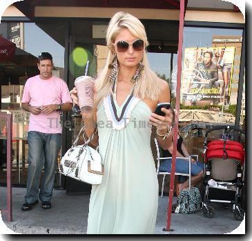 Paris Hilton attended her singing class in Hollywood and than she went and grabbed a coffee at Coffee Bean in Beverly Hills while chatting on her Blackberry cellphoneLos Angeles.