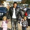 Peter Andre with his children Princess Tiaamii and Junior Savva Andrea 
leaving the Pet Store after purchasing a Fish Tank..