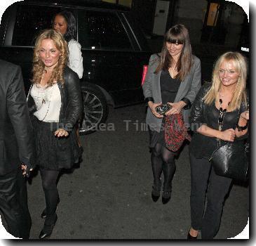 Spice Girls Geri Halliwell, Melanie Brown, Melanie Chisholm and Emma Bunton arrive at their hotel London, England - 16.09.09 Mandatory Credit  IANS-WENN