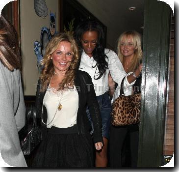 Spice Girls Geri Halliwell, Melanie Brown, Melanie Chisholm and Emma Bunton arrive at their hotel London, England - 16.09.09 Mandatory Credit  IANS-WENN