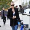 Stella McCartney making her way home after taking her children to school London.