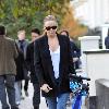 Stella McCartney making her way home after taking her children to school London.