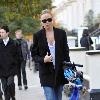 Stella McCartney making her way home after taking her children to school London.