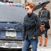 Susan Sarandon crossing the street as she leaves Pastis at Meatpacking District after having lunch with a friend.