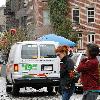 Susan Sarandon crossing the street as she leaves Pastis at Meatpacking District after having lunch with a friend.