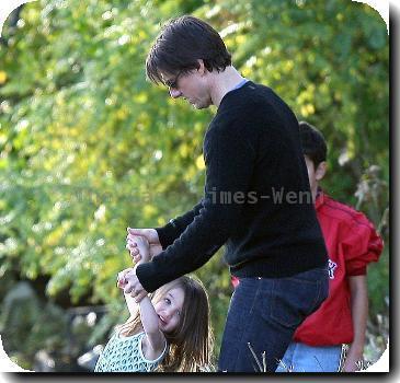 Tom Cruise plays with his daughter Suri at a park in Cambridge.
Boston, Massachusetts - 10.010.09
Mandatory Credit: IANS-WENN