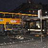 Accident Scene on O'Connell Street where a Luas Tram crashed into the side of a Double-Decker bus. Dublin.