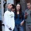 Robert LaSardo 
outside a movie theater with his girlfriend.