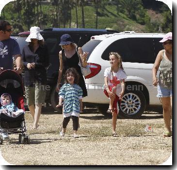 Adam Sandler and his family arrive at the 28th Annual Malibu Chili Cook-Off and Carnival during America's Labor Day bank holiday..