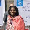 Catherine Mbengue head of UNICEF in Afghanistan and Raees Ahmadzai 'UNICEF Peace Day' celebrations at a Children's Cricket Camp hosted by the Afghan national cricket team. Kabul.