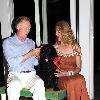 Ellen and Chuck Scarborough and their dog Oliver 
ARF benefit at the Bridge hampton Tennis and Surf Club.