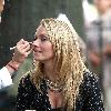 Becki Newton gets her make-up touched up on the set of 'Ugly Betty' New York City.