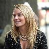 Becki Newton gets her make-up touched up on the set of 'Ugly Betty' New York City.