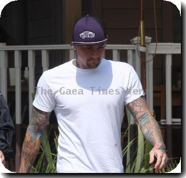 **Exclusive**Benji Maddengoes out for breakfast with friends in HollywoodLos Angeles.