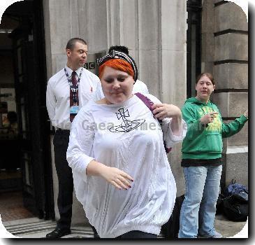 Beth Ditto
l eaving the BBC Radio 2 studios.