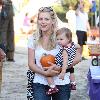 Busy Phillips and her daughter Birdie Silverstein visit Mr. Bones Pumpkin Patch to select a pumpkin for Halloween Los Angeles.