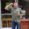 **Exclusive**UFC fighter Chuck Liddell shows of his pedicure at Coffee Bean during a break from rehearsing for the new series of 'Dancing With the Stars'Los Angeles.