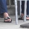 **Exclusive**UFC fighter Chuck Liddell shows of his pedicure at Coffee Bean during a break from rehearsing for the new series of 'Dancing With the Stars'Los Angeles.