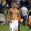 David Beckham removes his shirt at the final whistle of the LA Galaxy vs. Chivas USA game at the Home Depot Center. David scored the only goal winning the game for LA Galaxy.Los Angeles.