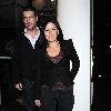 Davina McCall and Matthew Robertson arrive at the high-class Italian restaurant 'San Carlos'.Manchester.