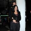 Davina McCall and Matthew Robertson arrive at the high-class Italian restaurant 'San Carlos'.Manchester.