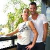 **Exclusive** Debi Mazar and Maksim Chmerkovskiy pose for photos during a break from rehearsals for the upcoming season of 'Dancing with the Stars'Los Angeles.