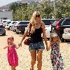 Denise Richards
 shops with her father Irv Richards and her daughters Lola Rose Sheen-Estevez and Sam J. Sheen-Estevez.