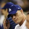 WWE Superstar John Cena 
throws out the ceremonial first pitches at the LA Dodgers v Chicago Cubs game at Dodger Stadium..