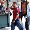 **Exclusive**Dominic Monaghan out shopping in Hollywood wearing a Manchester United football club T-Shirt Los Angeles.