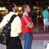 **Exclusive**Dominic Monaghan out shopping in Hollywood wearing a Manchester United football club T-Shirt Los Angeles.