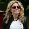 Geri Halliwell 
goes out for an early morning jog wearing a 'Team Halliwell' Tee Shirt..