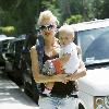 Gwen Stefani and her daughter Zuma goes shopping at Bristol Farms then stop by the park to change Zuma's diaper..