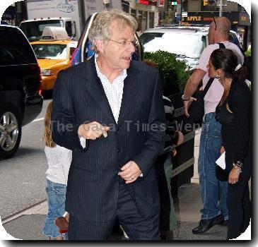 Jerry Springer poses for photographs as he arrives at his Manhattan hotelNew York City.