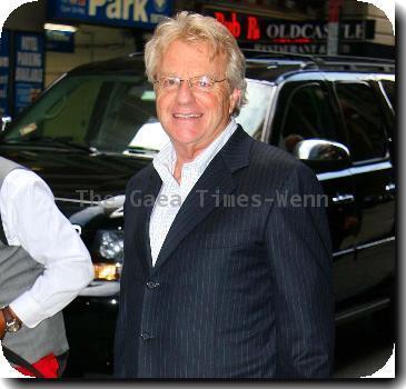 Jerry Springer poses for photographs as he arrives at his Manhattan hotelNew York City.