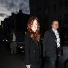 Julianne Moore 
leaving her Mayfair hotel on her way out for dinner.