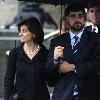 Victoria Kennedy and her son Curran Raclin  
leaving the Our Lady of Perpetual Help Basilica after attending the funeral mass for Senator Edward Kennedy..