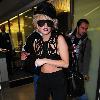 Lady Gaga arriving at Tegel Airport on a flight from London. Berlin.