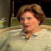 Former First Lady Laura Bush being interviewed by reporter Zain Verjee on CNN.  Mrs. Bush discussed writing her memoirs, her charity work and the current Obama administration.  She expressed support for the current Obama administration by saying they were doing