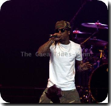 Lil Wayne 
performing at Bank Atlantic Center.