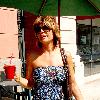 Lisa Rinna drinking a cold beverage while on Bedford AvenueLos Angeles.