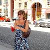 Lisa Rinna drinking a cold beverage while on Bedford AvenueLos Angeles.