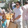 Mark Wahlberg with daughter Ella Rae and son Michael Wahlberg visiting Mr. Bones Pumpkin patch with his children Los Angeles.