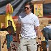 Mark Wahlberg with daughter Ella Rae and son Michael Wahlberg visiting Mr. Bones Pumpkin patch with his children Los Angeles.