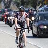 Patrick Dempsey in lycra, cycling on the Pacific Coast Highway in Malibu Los Angeles.