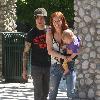 Pete Wentz, Ashlee Simpson with their son, Bronx at the Park in Beverly Hills. Los Angeles.