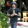 Pete Wentz
leaving Starbucks with an iced coffee in Beverly Hills.