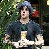 Pete Wentz
leaving Starbucks with an iced coffee in Beverly Hills.